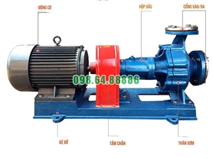 Máy bơm dầu tải nhiệt RY125-80-160 Lưu lượng 160 m3/h, công suất 22 kW, cột áp 50 m